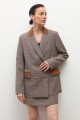 Blazer con detalles en simil gamuza tostado