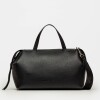 Cartera de mano Resort en cuero graneado Negro