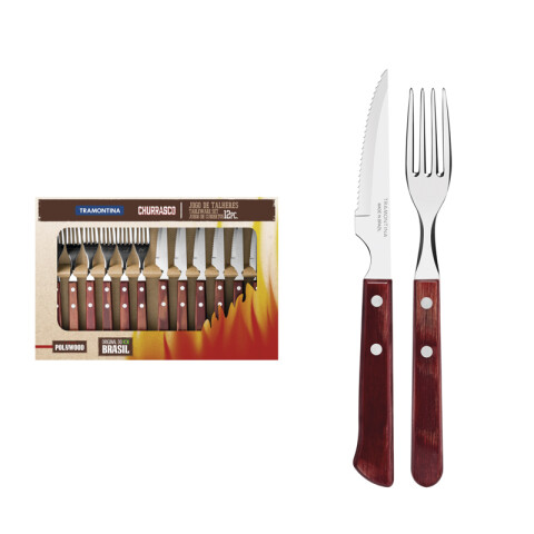 Juego para asado modelo CHURRASCO, 12 piezas -TRAMONTINA TN9290