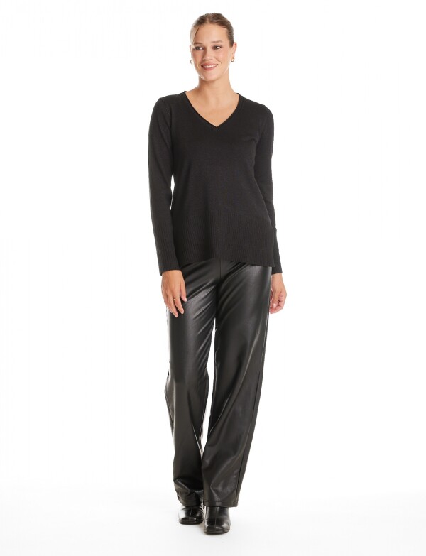 Buzo Esc V Lurex NEGRO