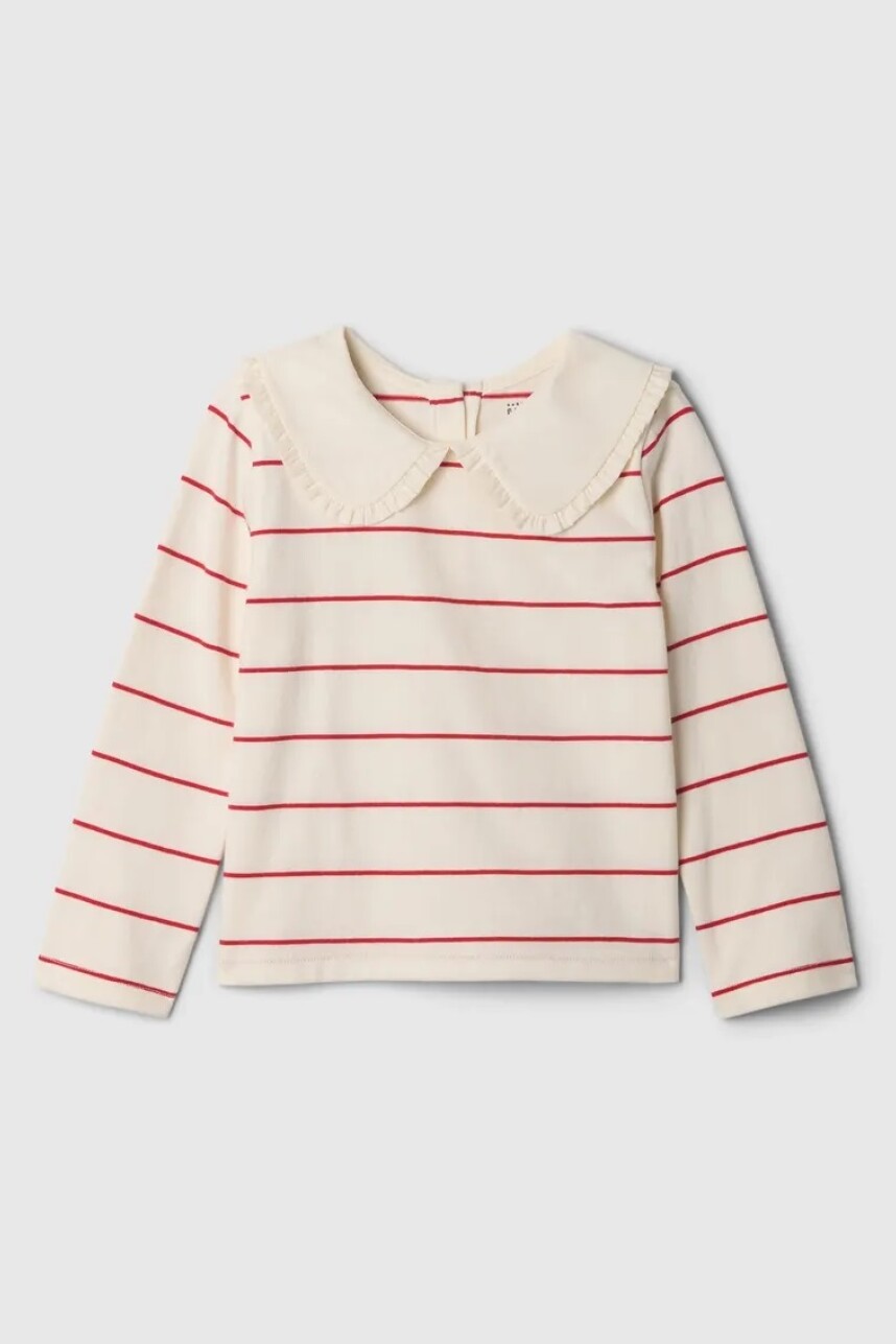 Remera Con Cuellito Toddler Niña Pure Red Stripe