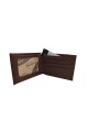 Billetera de cuero con cierre Marrón