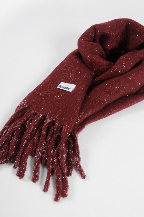 Bufanda lisa lurex bordo