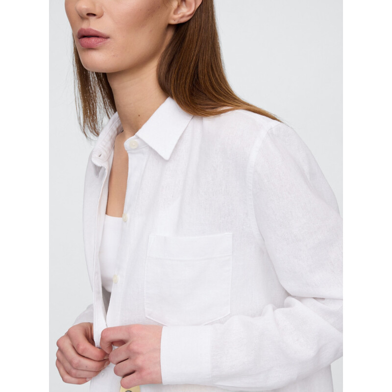V-LINEN EASY SHIRT - BEACHY OPTIC WHITE 2