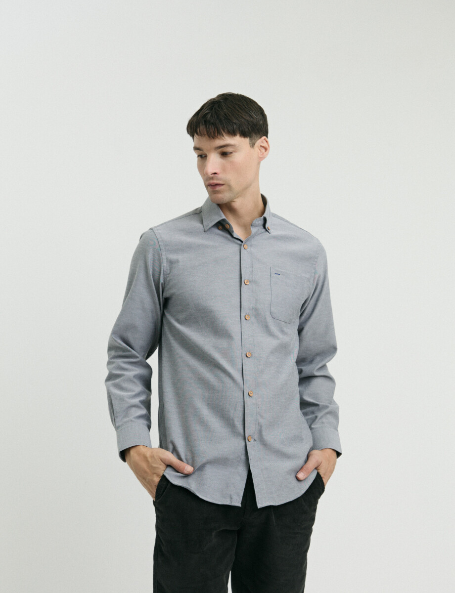 012487 CAMISA HARRINGTON LABEL Gris