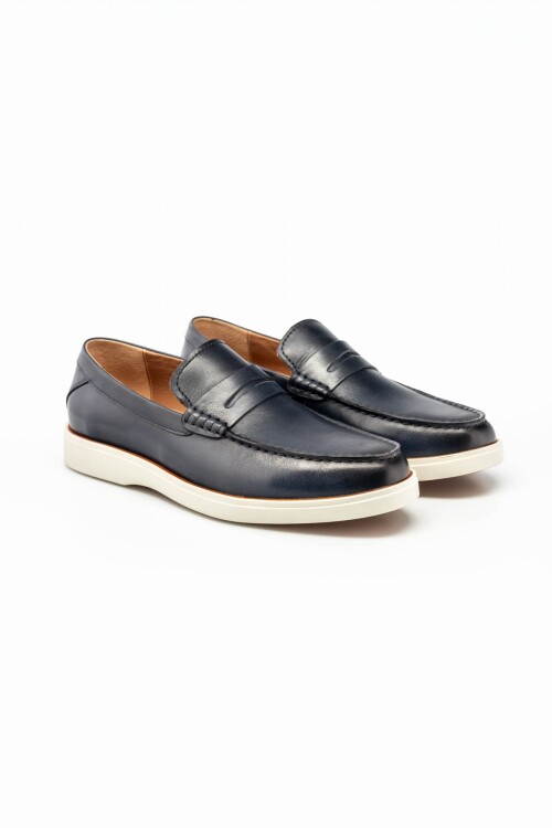 Mocasín cuero Navy