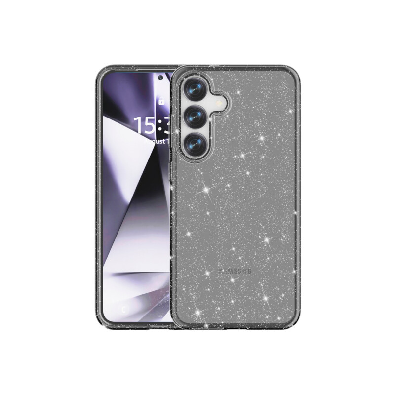Protector rígido para Samsung Galaxy S25 gris con brillos Protector Rígido Para Samsung Galaxy S25 Gris Con Brillos