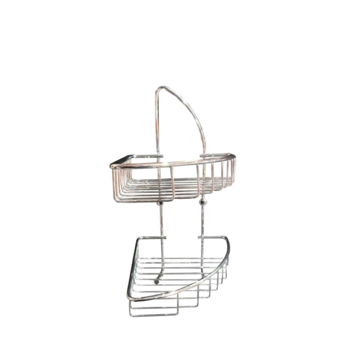 Repisa Esquinera Doble con Percha Cromada 