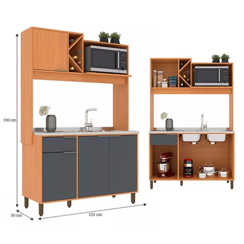 COCINA COMPACTA SSL CH9075- SOFIA- 4Ptas + 1Cajon -Angelin-G Sin color