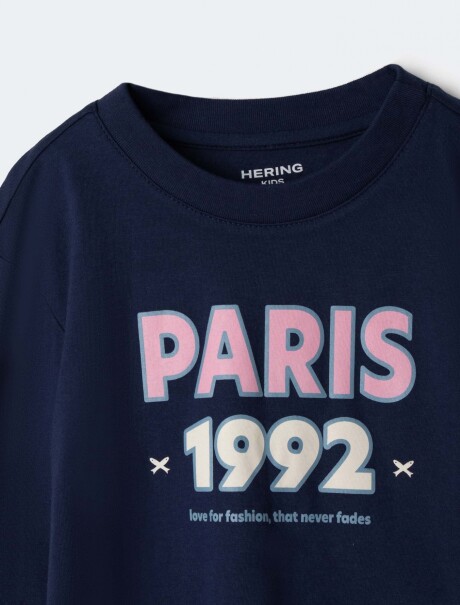 BLUSA DE MANGA LARGA CON ESTAMPADO AZUL