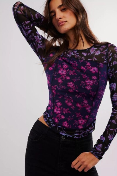 BETTYS GARDEN TOP Negro