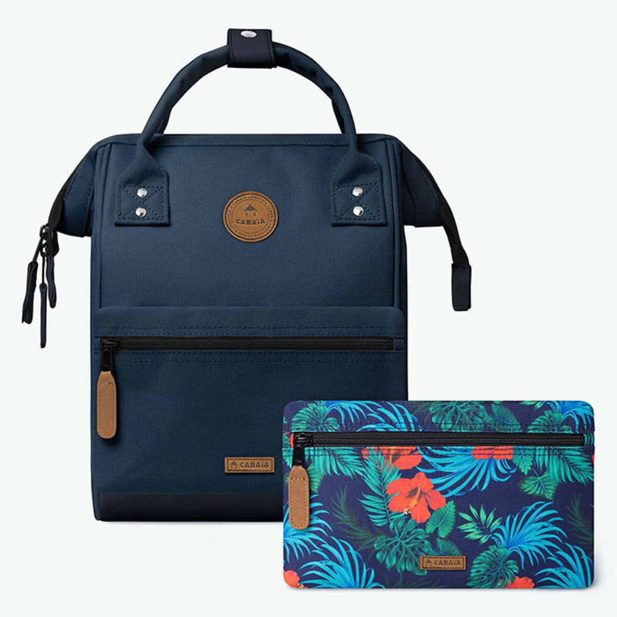Mochila Cabaia Reykjavik RIC M 23L de Mujer - CABA-OXFREC-RE02 - Azul-floral 