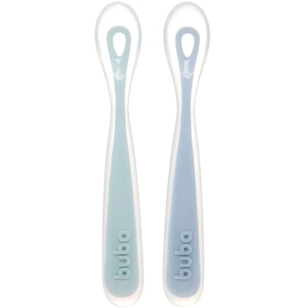 Set x2 cucharas fase 1 BUBA silicona celeste