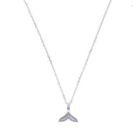 Conjunto de cadena y colgante de plata 925, COLA DE BALLENA. Conjunto de cadena y colgante de plata 925, COLA DE BALLENA.