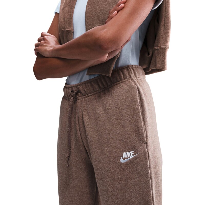 Pantalon Largo Nike Club Fleece Mid-Rise de Mujer Chocolate