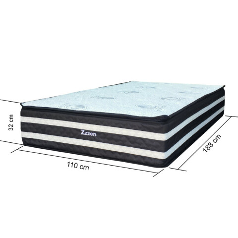 Colchón ZZZEN 1 - Plaza y Media - Espumas EPS - Pillow Top | 110x188x32 cm - EXTRA FIRME Colchón ZZZEN 1 - Plaza y Media - Espumas EPS - Pillow Top | 110x188x32 cm - EXTRA FIRME