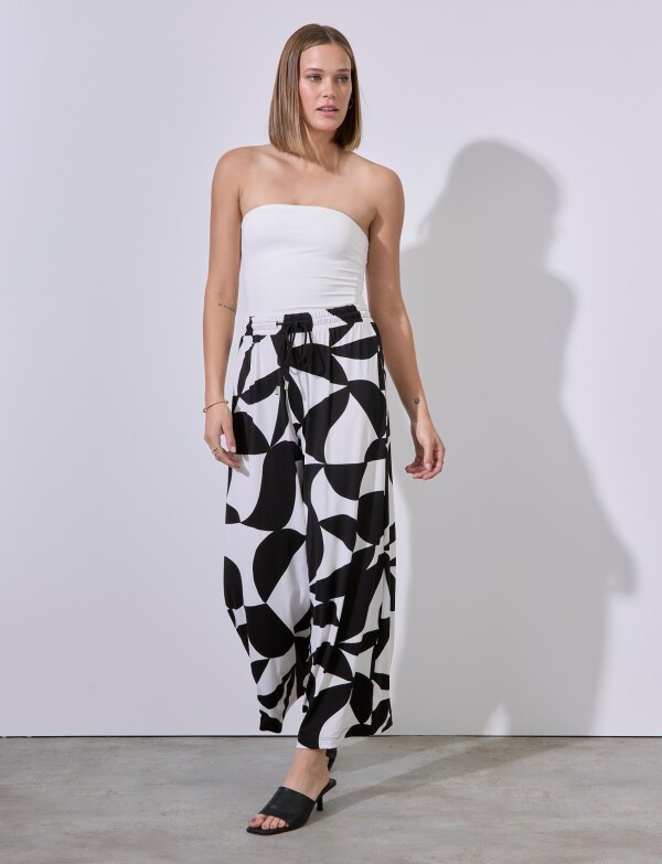 Pantalon Printed NEGRO/BLANCO