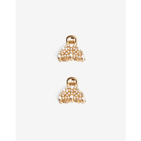 Set De Mini Broches Con Perlas Dorado