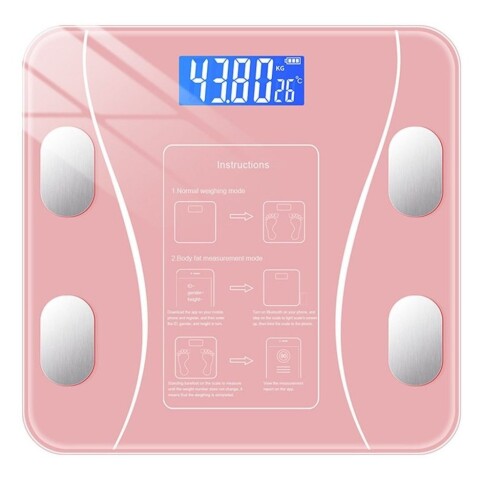 Balanza Baño Smart 180 Kg Bluetooth App Celular Mide Imc Variante Color Rosa