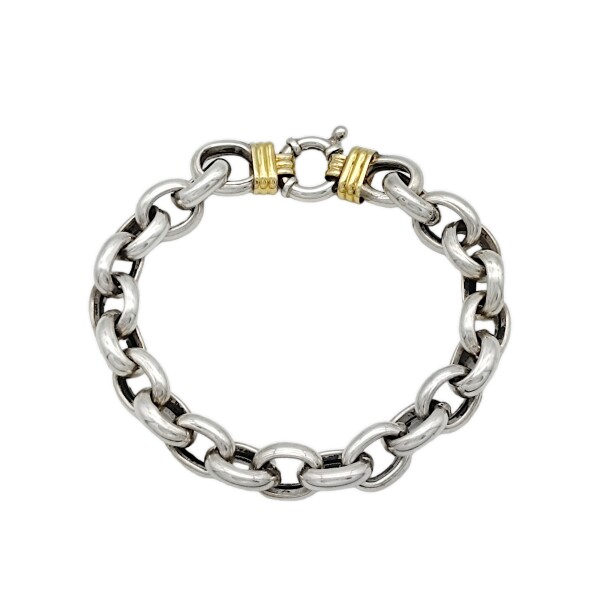 Pulsera Rolo-Plata y Oro-Sin piedra-PU5133 sinpiedra