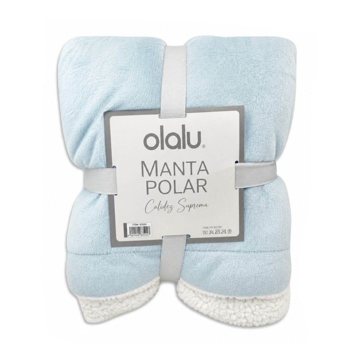 Frazada Polar con Corderito 2 Plazas Lisa REF.HM0538 - CELESTE 