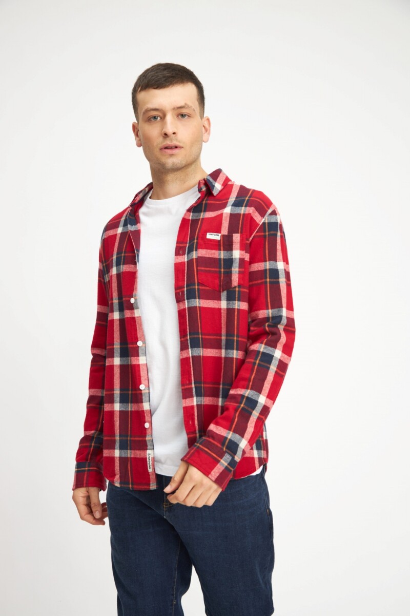 Camisa Larsen - Marino/Rojo 