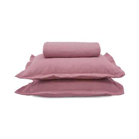 Juego Colcha y Funda Piquet Dohler Queen 100% Algodón Rosa