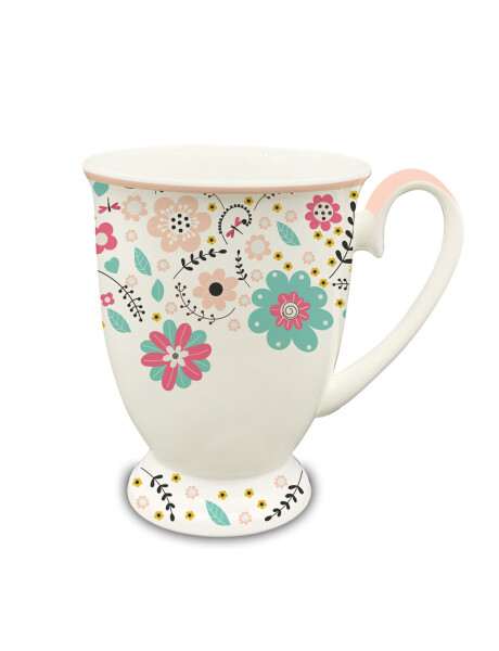 MUG CON BASE 330ML FLORES ROSA MUG CON BASE 330ML FLORES ROSA