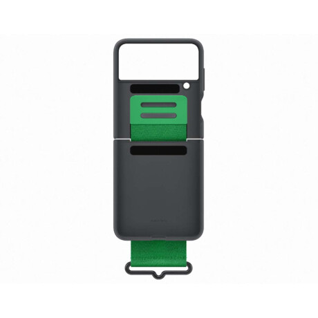 Silicone Cover con correa para Galaxy Z Flip4 Black