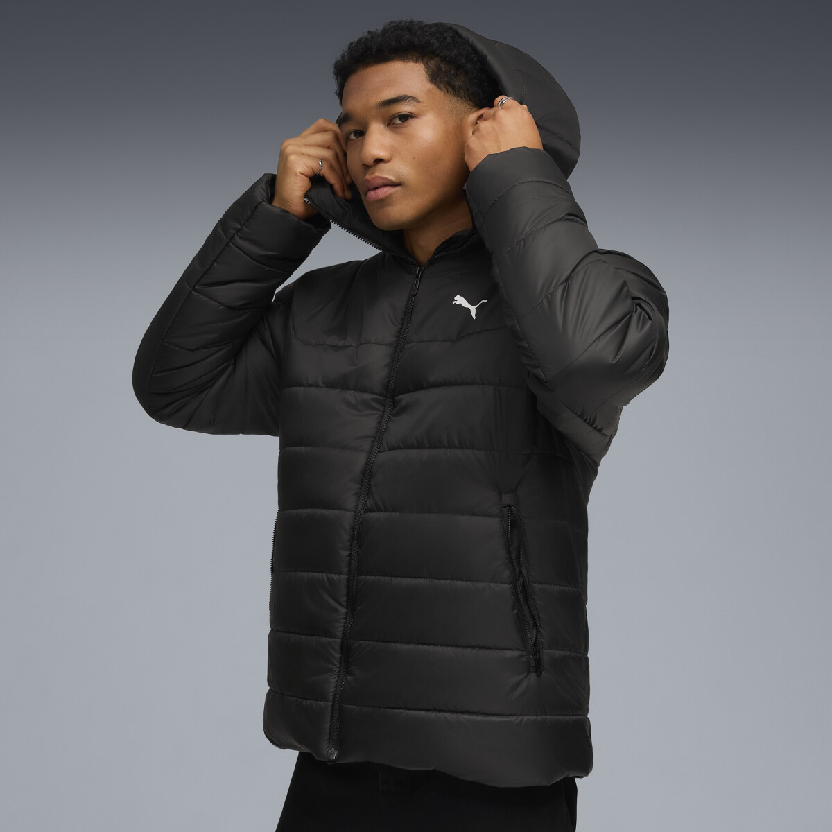 ESS Hood.Padded Jkt.68521101 - Negro 