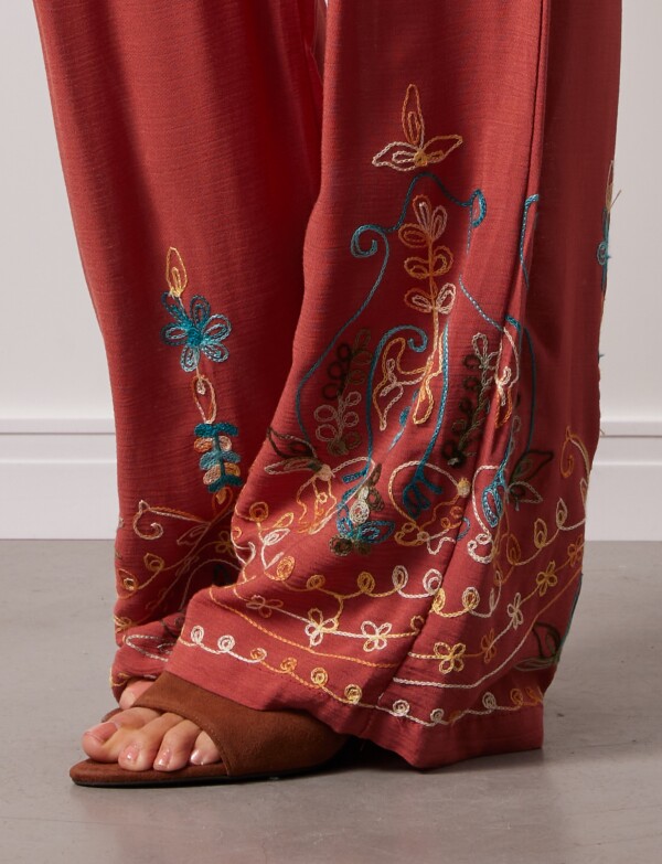 Pantalon Bordado TERRACOTA