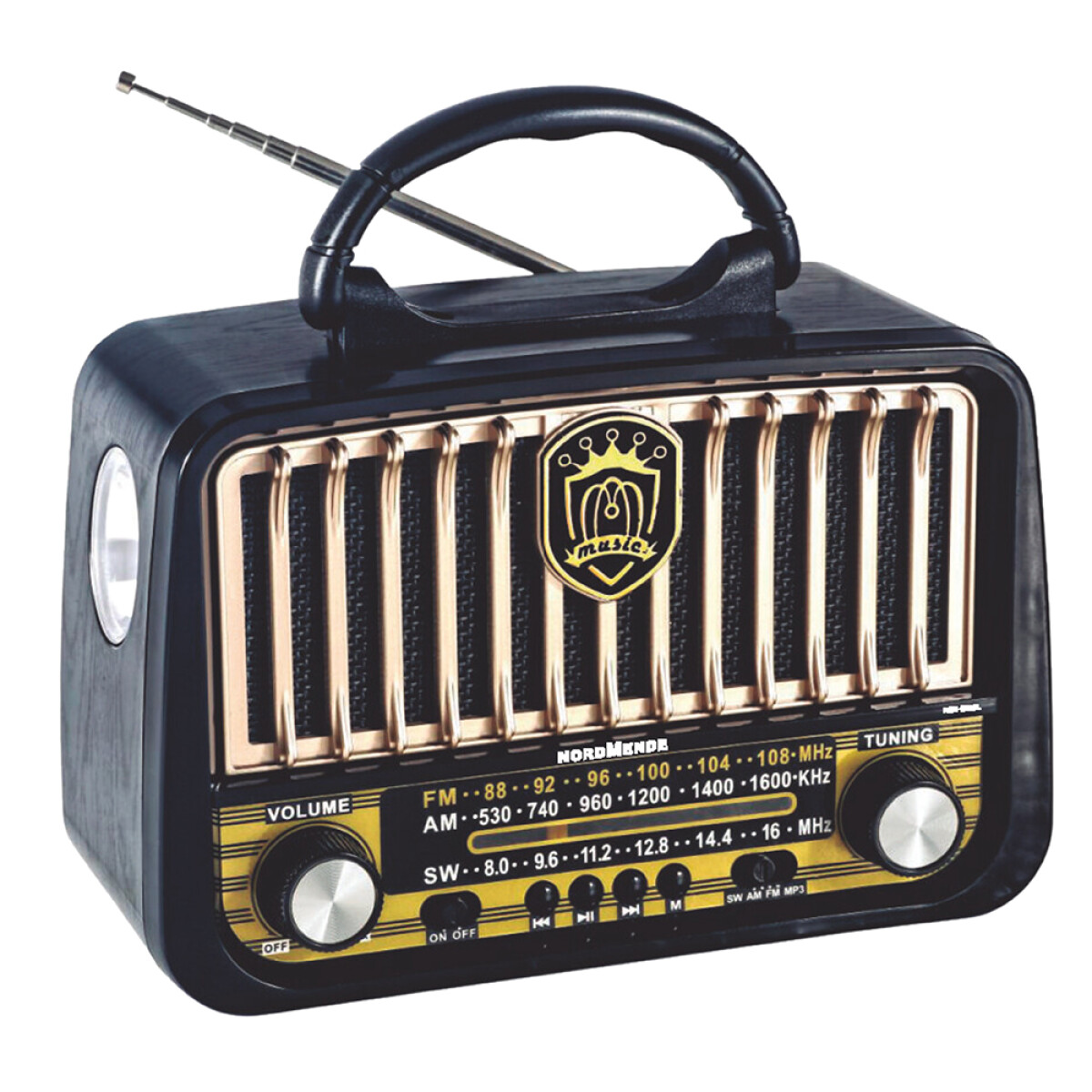 Radio Retro Portátil Linterna Bluetooth Nordmende NRD-RR20L - Negro 