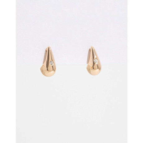 Aros Gota Con Strass Dorado