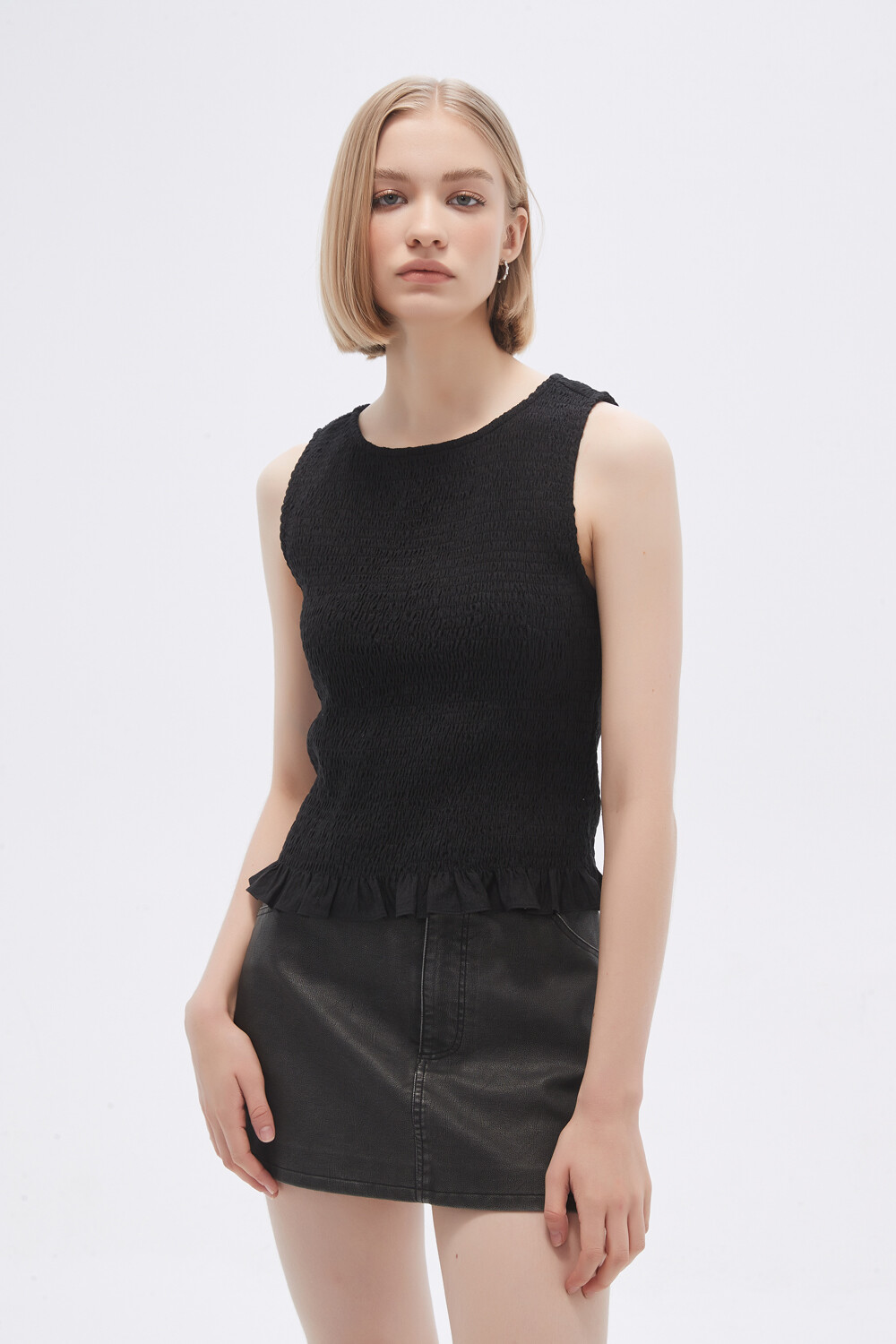 Musculosa Fruncin Negro