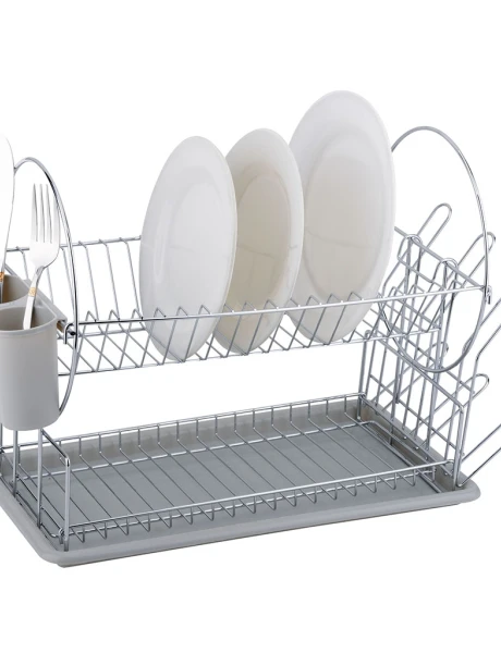 ESCURRIDOR A.CROM C/BANDEJA Y CUB GRIS. 38X23.5X32CM ESCURRIDOR A.CROM C/BANDEJA Y CUB GRIS. 38X23.5X32CM