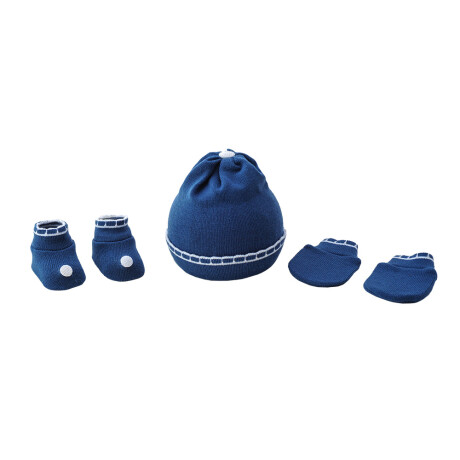 KIT GORRO + MITONES + ESCARPINES AZUL