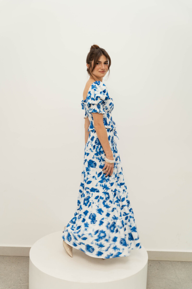 FALDA AURELIA FLORAL BATIK BLUE 