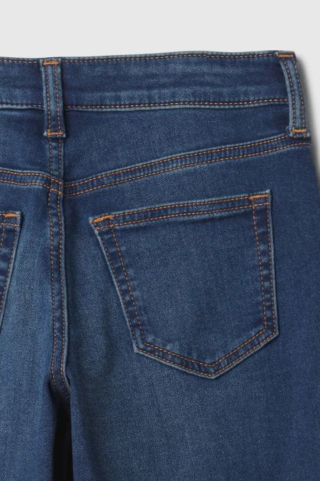 Jean Wide Tiro Alto Niña Dark Wash Indigo 119