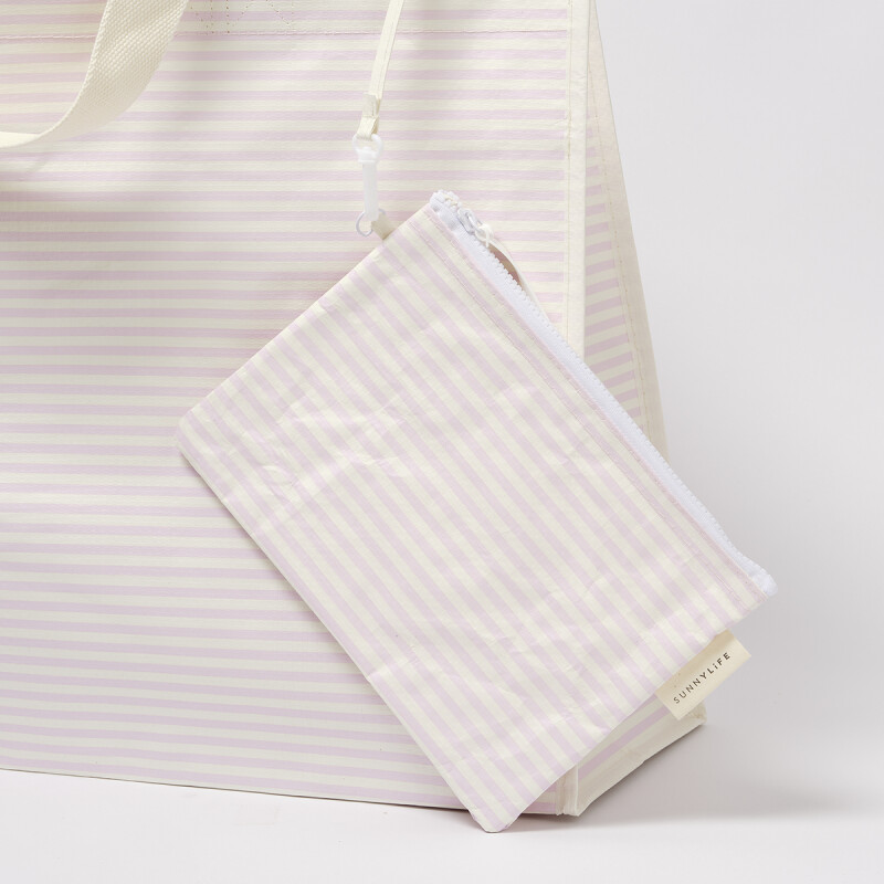 Bolso de playa impermeable Pink Stripe