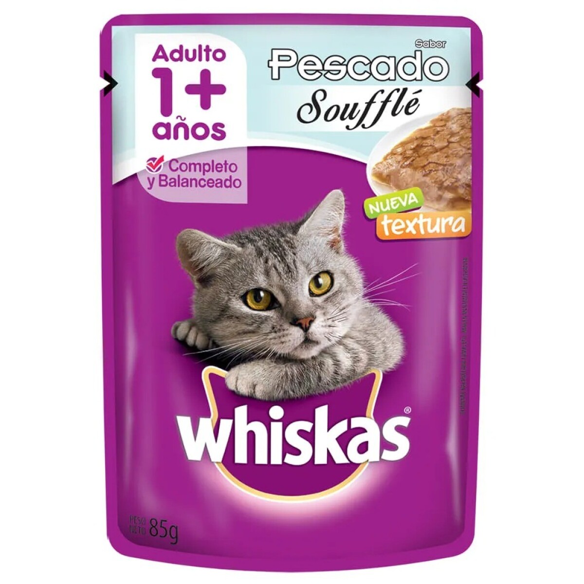 WHISKAS PESCADO SOUFFLE SOBRES 85 GR 