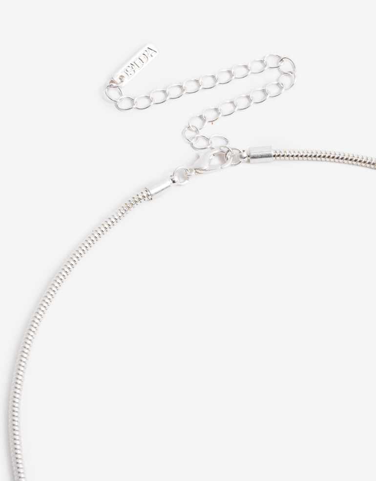 Collares Largos Piedra Collar Largo Piedra - Plateado Plata Cepillada Mate