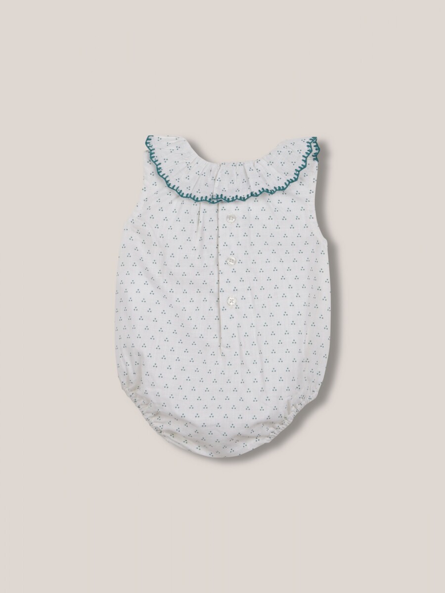 Rana Blanca Con Estampado En Tonos Verde Blanco