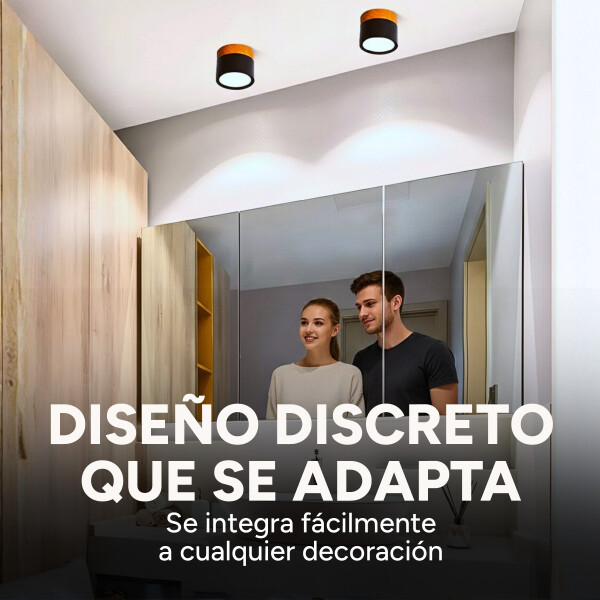 Plafón LED Techo 11cm Madera Nordico Moderno Luz Calida 10W Variante Gris Fría