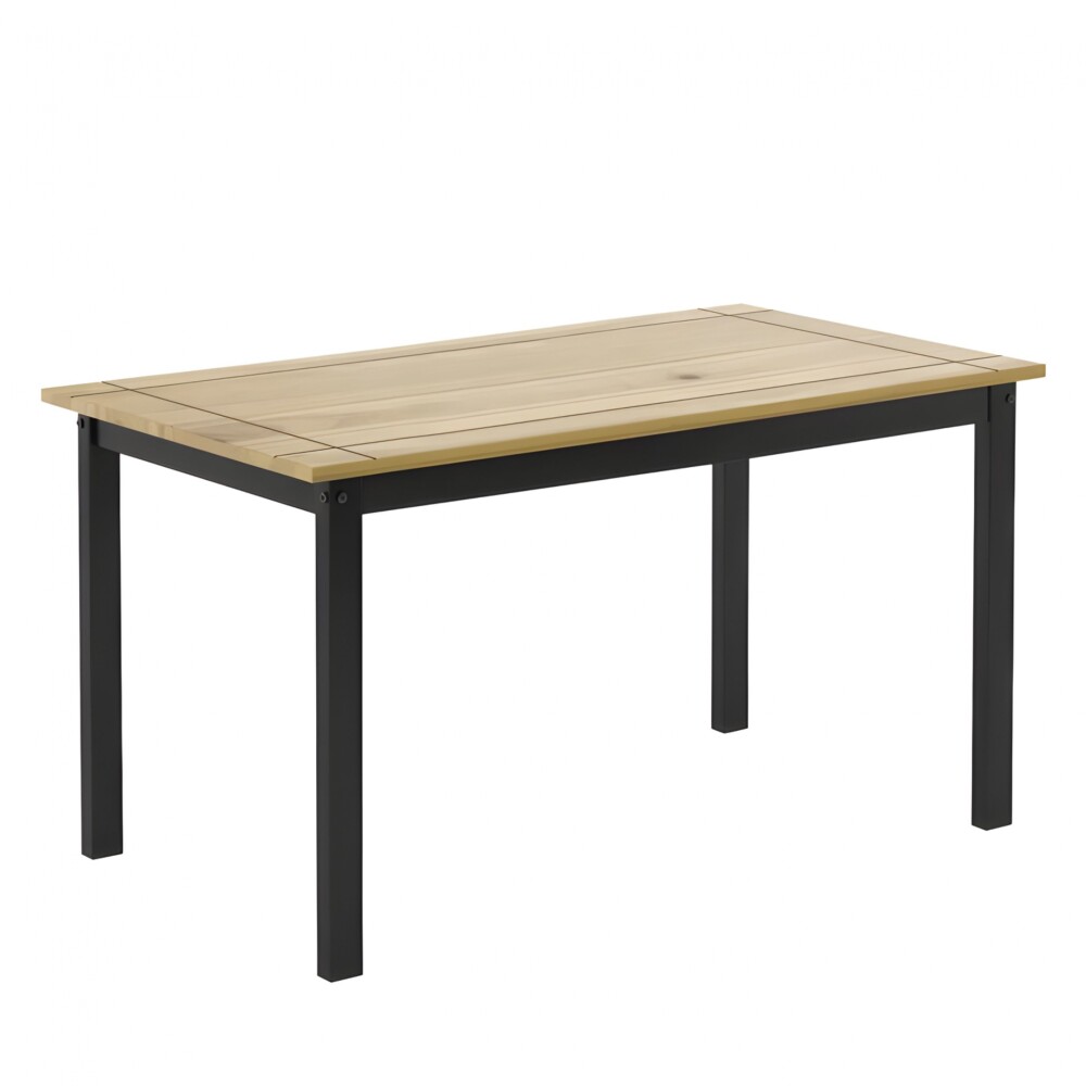 Juego de comedor 6 sillas - Madera maciza - Cruceta Negro