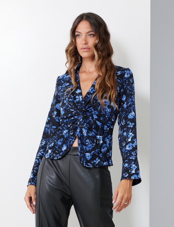 Blusa Anudada NEGRO/AZUL