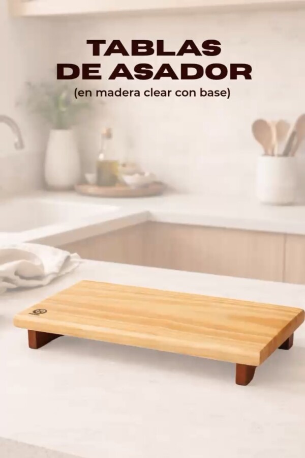 Tabla de asador en madera pino clear con base Tabla de asador en madera pino clear con base