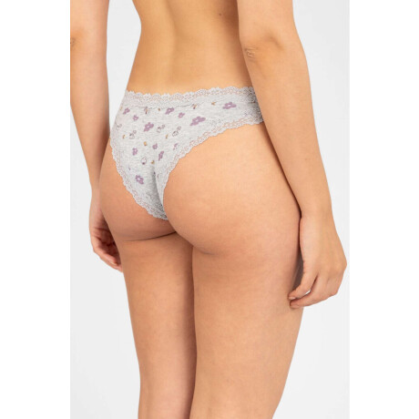 Bikini flower stripe Gris