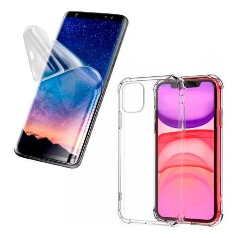 Funda Protector Silicona Para iPhone + Hidrogel Simil Vidrio Funda Protector Silicona Para iPhone + Hidrogel Simil Vidrio