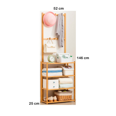 Recibidor Zapatera Bambú 52X146CM Natural 708-10-1 001