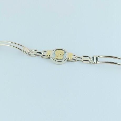 Pulsera de plata 925 y double en oro 18 ktes, VIRGEN MARIA. Pulsera de plata 925 y double en oro 18 ktes, VIRGEN MARIA.